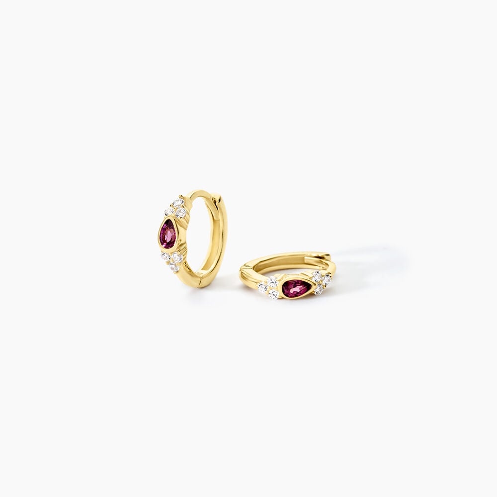 Cr&eacute;oles Poem Argent Jaune Rhodolite Oxyde De Zirconium - Cr&eacute;oles Femme | Marc Orian