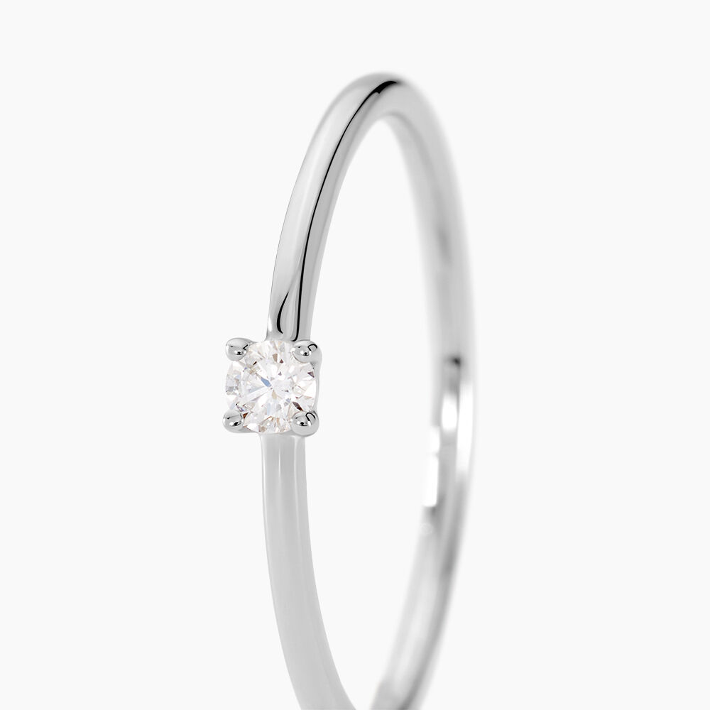Bague Maurane Argent Blanc Diamant Synth&eacute;tique - Solitaires Femme | Marc Orian