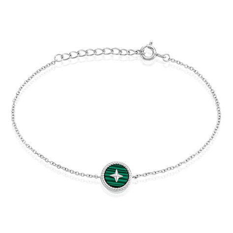 Bracelet Izarra Argent Blanc Malachite - Bracelets Medailles Femme | Marc Orian