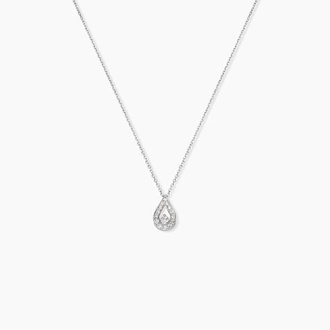Collier Purete Or Blanc Diamant - Colliers avec pierres Femme | Marc Orian