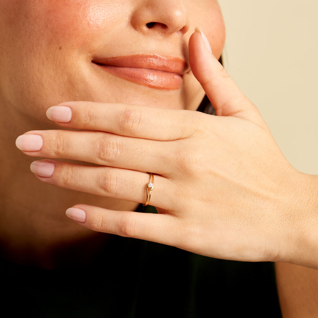 Bague Veroucha Or Jaune Oxyde De Zirconium - Bagues Solitaire Femme | Marc Orian