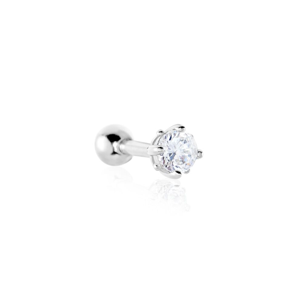 Piercing D'oreilles Joanina 2 Or Blanc Oxyde - Piercings Femme | Marc Orian