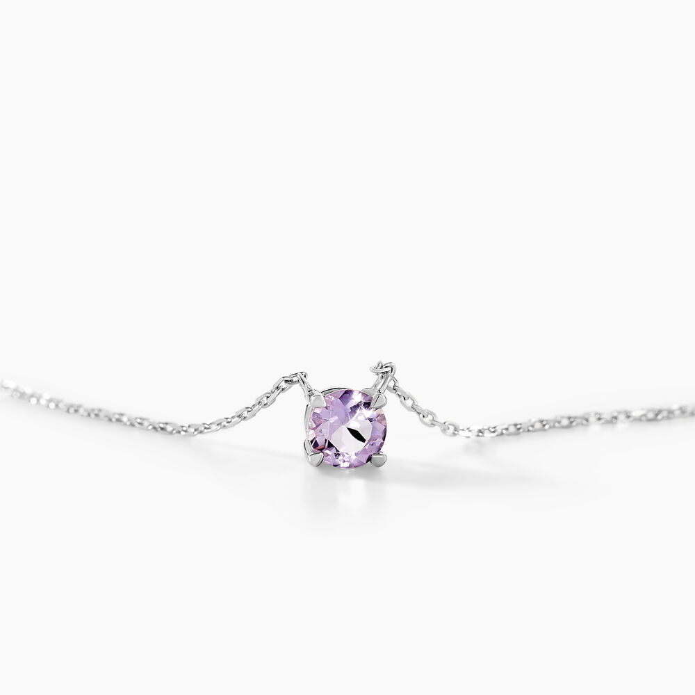 Collier Clair Or Blanc Amethyste - Colliers avec pierres Femme | Marc Orian
