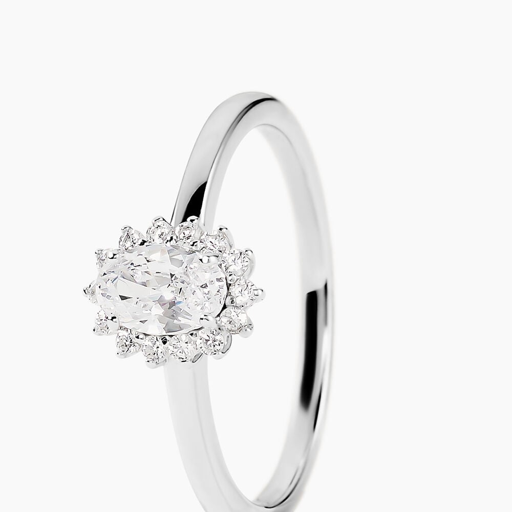 Bague Liz Argent Blanc Oxyde De Zirconium - Solitaires Femme | Marc Orian