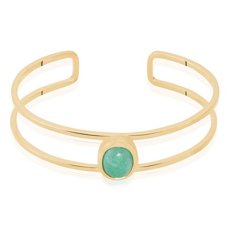 Bracelet Jonc Veina Plaqu&eacute; Or Jaune Aventurine - Bracelets joncs Femme | Marc Orian