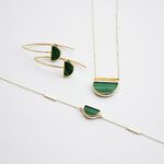 Boucles D'oreilles Pendantes Florica Or Jaune Malachite - Pendantes Femme | Marc Orian
