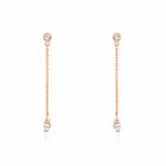 Boucles D'oreilles Pendantes Kenta Argent Rose Oxyde De Zirconium - Pendantes Femme | Marc Orian