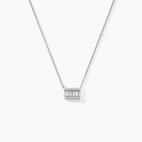 Collier Baroque Party Argent Blanc Oxyde De Zirconium - Colliers avec pierres Femme | Marc Orian