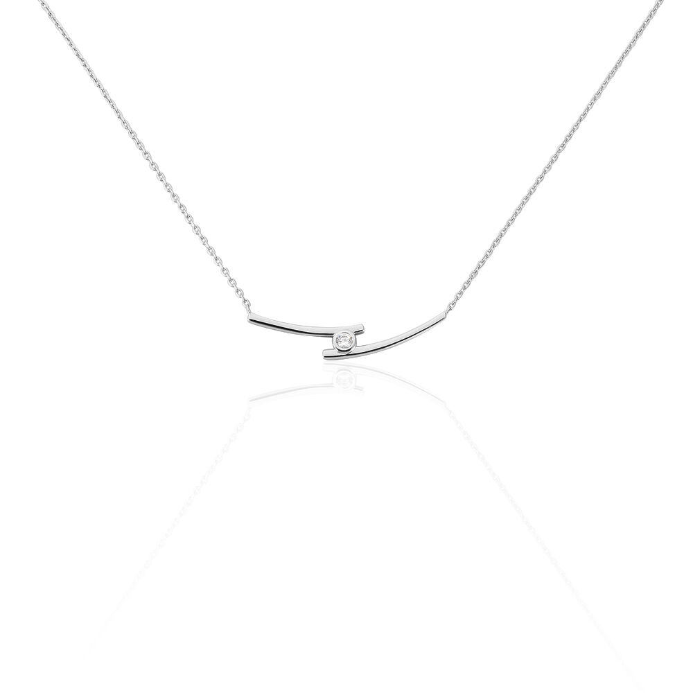 Collier Kane Argent Blanc Oxyde De Zirconium - Colliers avec pierres Femme | Marc Orian