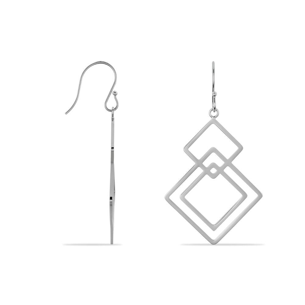 Boucles D'oreilles Pendantes Violetka Acier Blanc - Pendantes Femme | Marc Orian