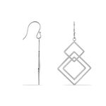 Boucles D'oreilles Pendantes Violetka Acier Blanc - Pendantes Femme | Marc Orian