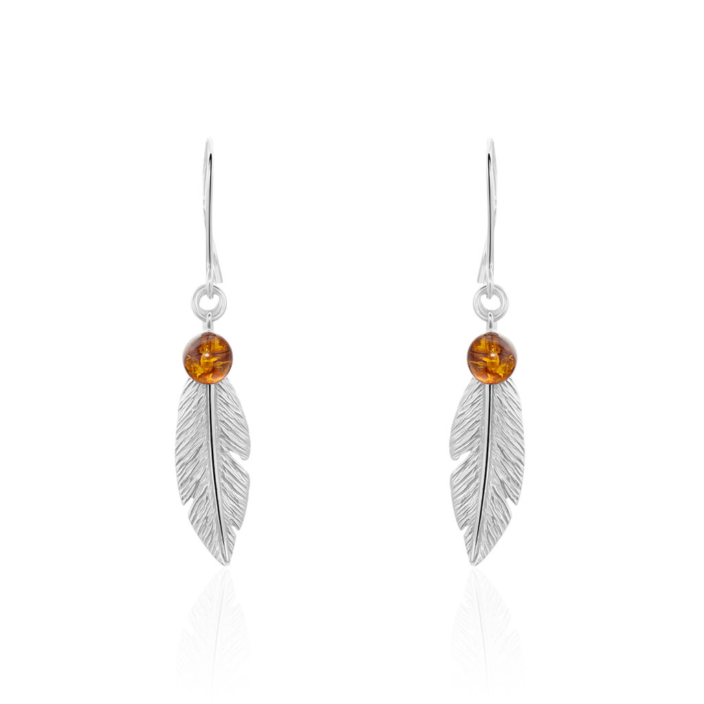 Boucles D'oreilles Pendantes Argent Blanc Adriane Ambres - Boucles d'oreilles pampille Femme | Marc Orian