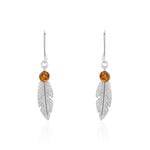 Boucles D'oreilles Pendantes Argent Blanc Adriane Ambres - Boucles d'oreilles pampille Femme | Marc Orian