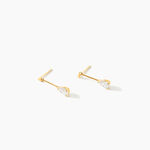 Boucles D'oreilles Pendantes Goutte Or Jaune Oxyde De Zirconium - Pendantes Femme | Marc Orian