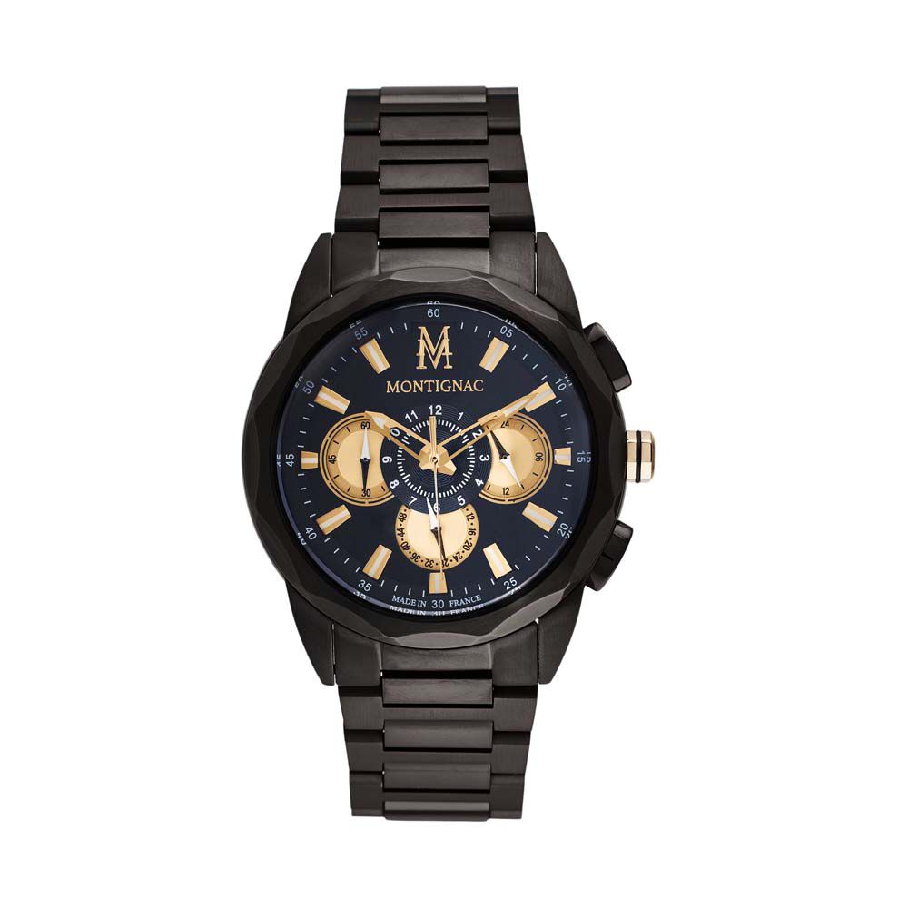 Montre Montignac Round Multifonction Noir - Montres étanches Homme | Marc Orian