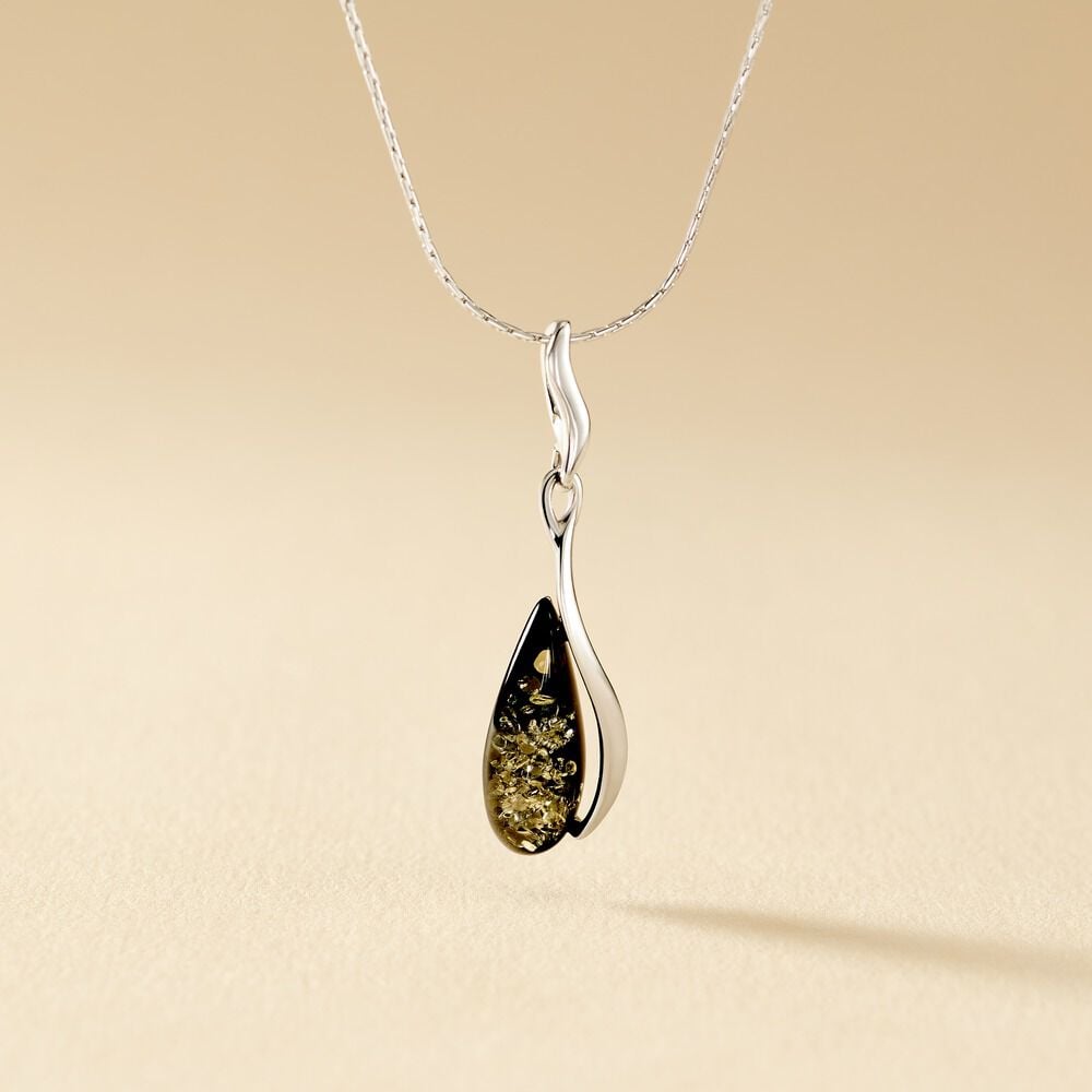 Collier Argent Blanc Odilon Ambre - Colliers avec pierres Femme | Marc Orian