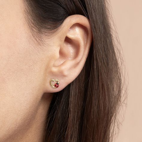 Boucles D'oreilles Puces Or Jaune Syringa Smalto - Clous d'oreilles Enfant | Marc Orian