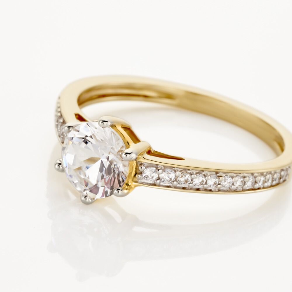 Bague Solitaire Or Jaune Telesphore Oxyde De Zirconium - Solitaires Femme | Marc Orian
