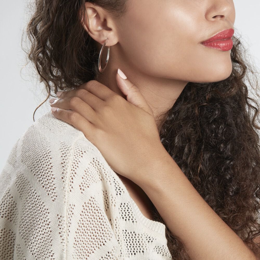 Créoles Argent Blanc Mila - Créoles Femme | Marc Orian