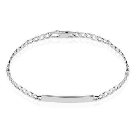 Bracelet Identité Casper Argent Blanc - Gourmettes Femme | Marc Orian