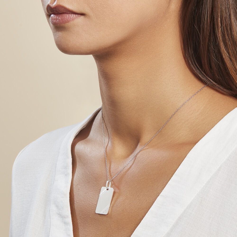 Pendentif Ceren Argent Blanc - Bijoux personnalisés Famille | Marc Orian