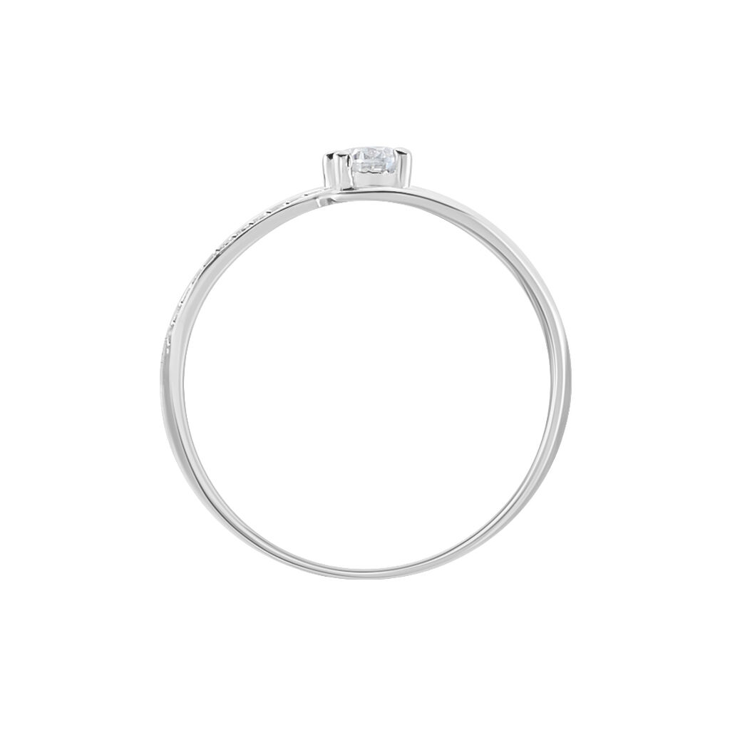 Bague Armelle Or Blanc Oxyde De Zirconium - Bagues Solitaire Femme | Marc Orian