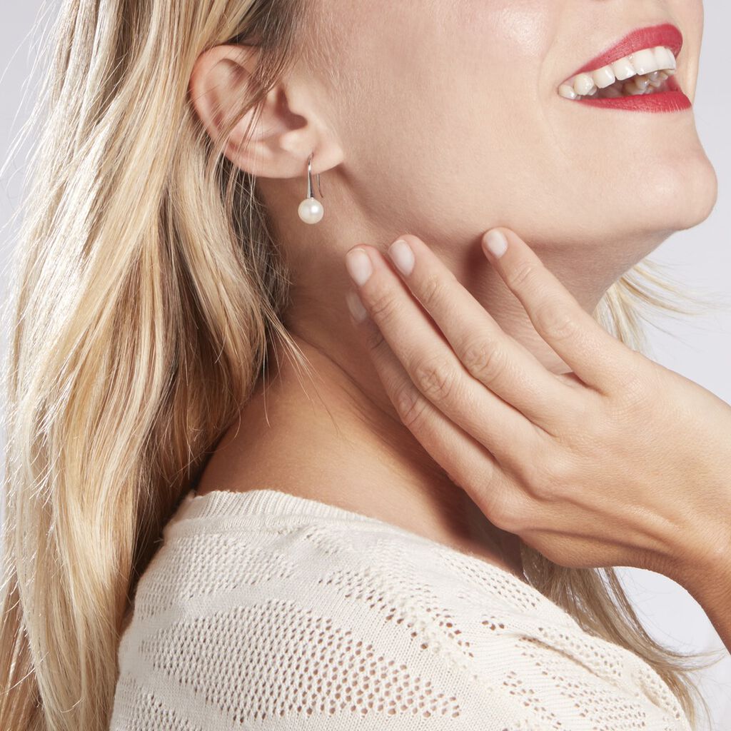 Boucles D'oreilles Pendantes Mahora Argent Blanc Perle De Culture - Boucles d'oreilles Pendantes Femme | Marc Orian