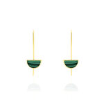 Boucles D'oreilles Pendantes Florica Or Jaune Malachite - Pendantes Femme | Marc Orian