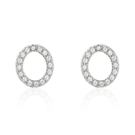 Boucles D'oreilles Puces Argent Blanc Umbria Oxydes De Zirconium - Puces Femme | Marc Orian
