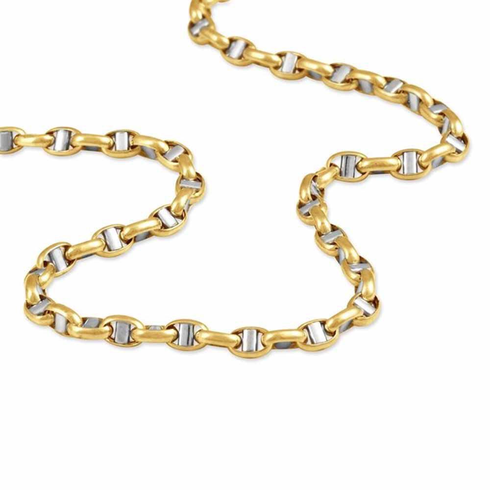 Collier Carlo Or Bicolore Maille Marine Ronde - Chaines Homme | Marc Orian