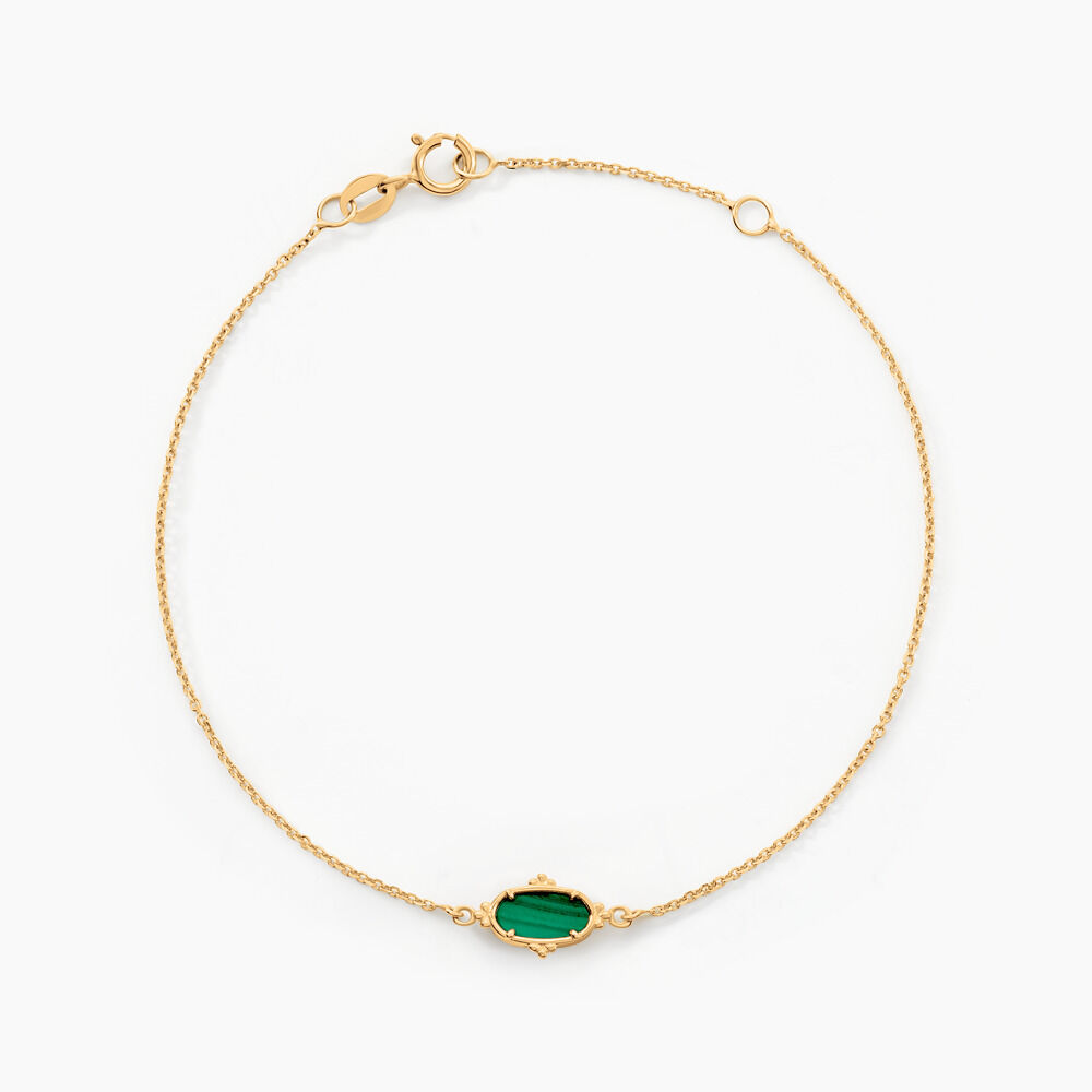 Bracelet Reflets Pop Or Jaune Malachite - Bracelets cha&icirc;nes Femme | Marc Orian