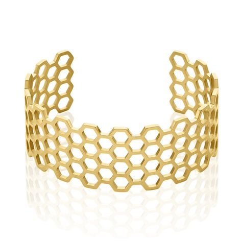 Bracelet Manchette Ouvert Acier Dor&eacute; Buglose - Bijoux fantaisie Femme | Marc Orian