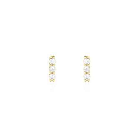 Boucles D'oreilles Puces Youssa Barrettes Or Jaune Oxyde De Zirconium - Puces Femme | Marc Orian