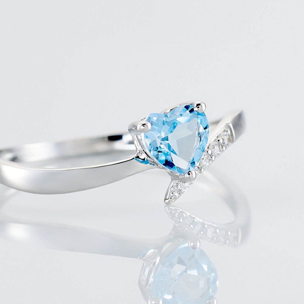 Bague Eva Or Blanc Topaze Et Oxyde De Zirconium - Bagues pierres fines Femme | Marc Orian