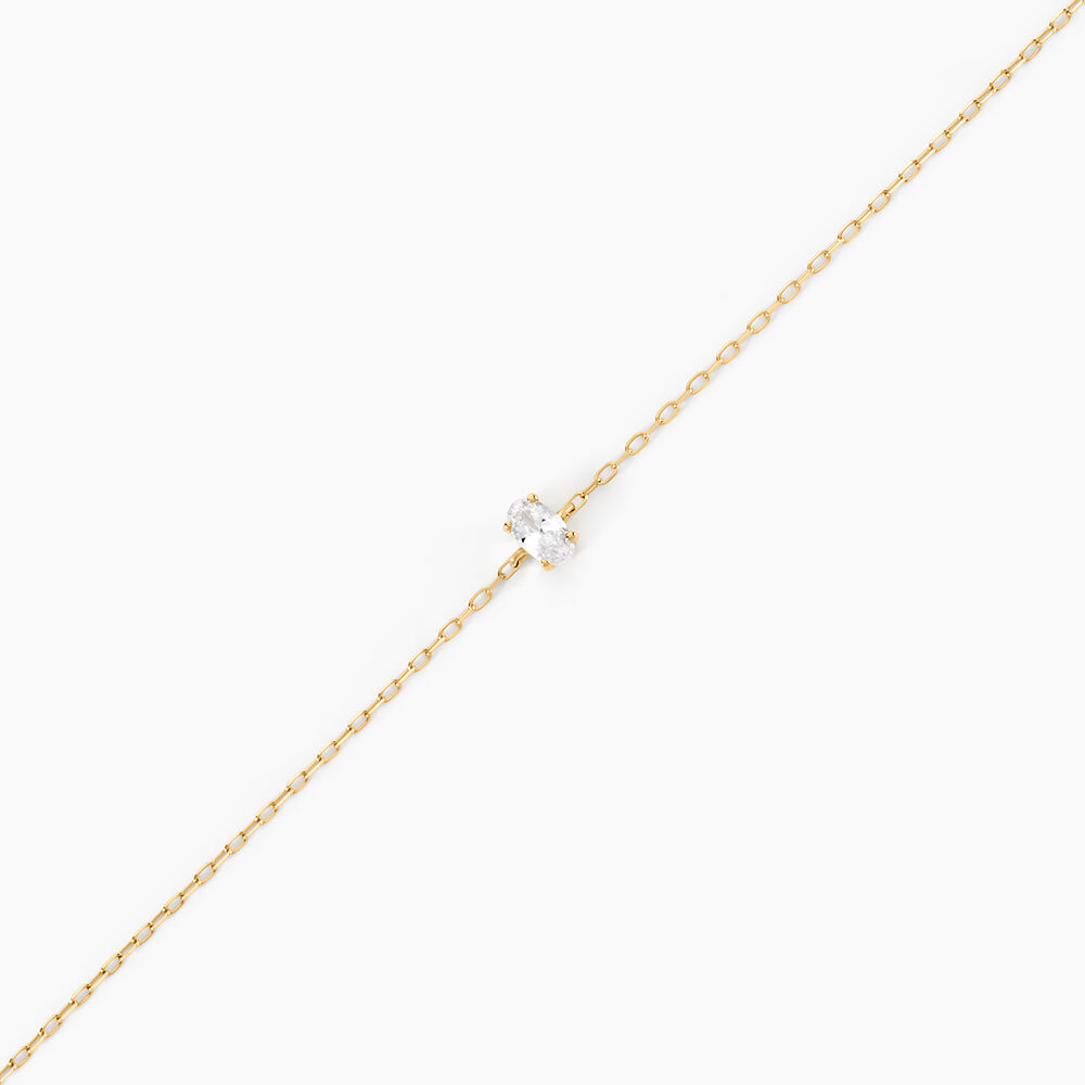 Bracelet Ovale Or Jaune Oxyde De Zirconium - Bracelets cha&icirc;nes Femme | Marc Orian