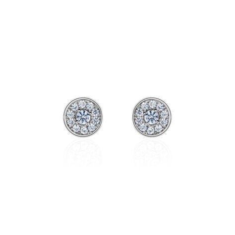 Boucles D'oreilles Puces Auxana Argent Blanc Oxyde De Zirconium - Puces Femme | Marc Orian