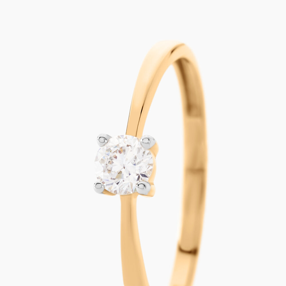Bague Solitaire Or Jaune Eclat D'etoile Oxyde De Zirconium - Solitaires Femme | Marc Orian