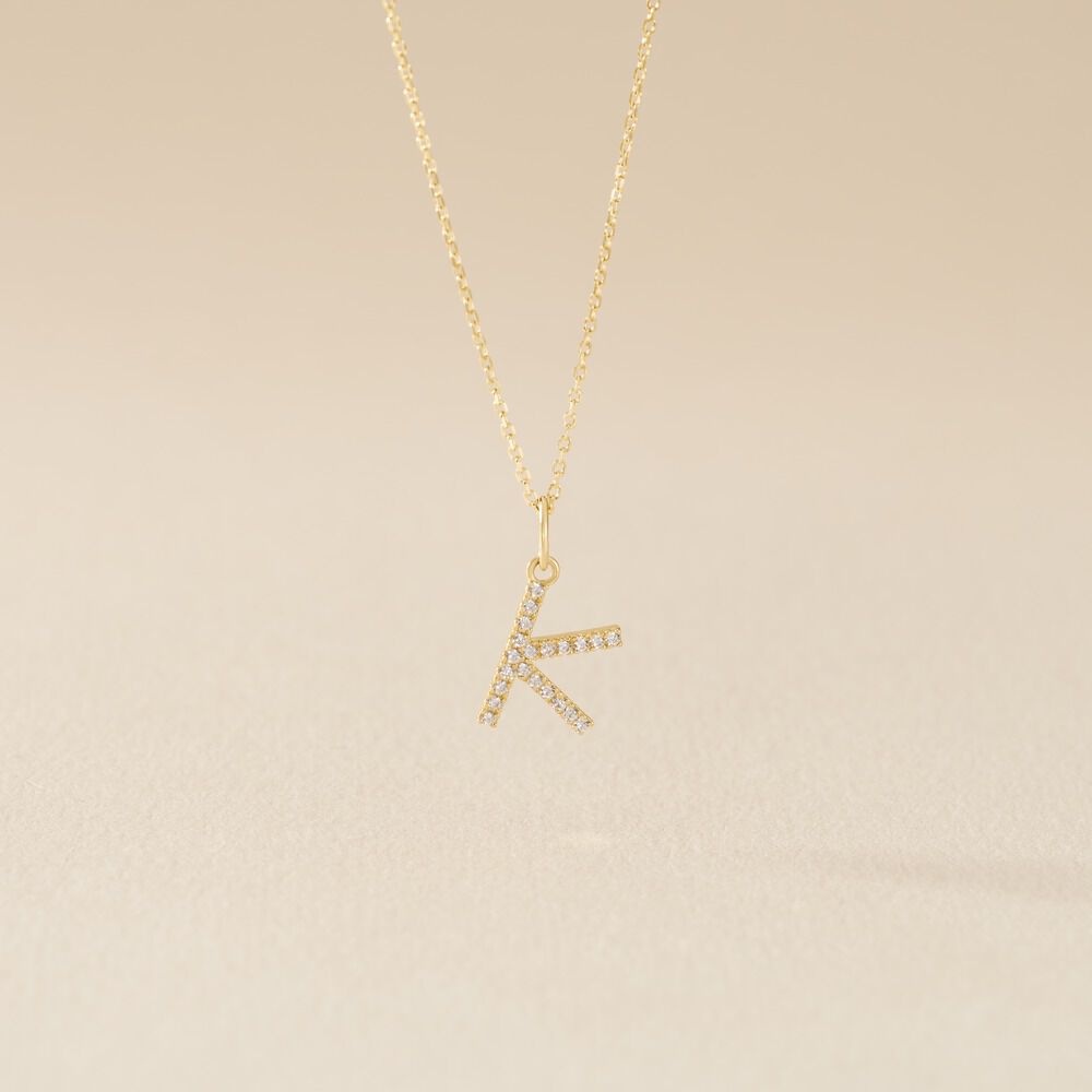 Pendentif Lettre K Or Jaune Oxyde - Pendentifs Famille | Marc Orian