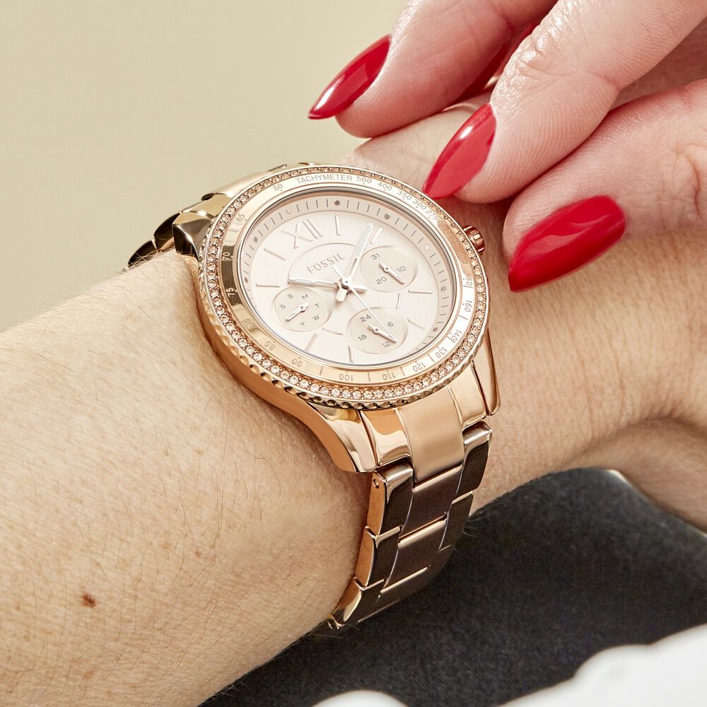 Montre Fossil Stella Sport Doré Rose - Montres classiques Femme | Marc Orian