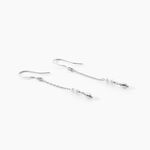 Boucles D'oreilles Pendantes Felisia Argent Blanc Cristaux Swarovski - Pendantes Femme | Marc Orian