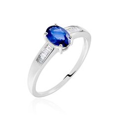 Bague Solitaire Or Blanc Bilel Saphir Et Diamants - Bagues Solitaire Femme | Marc Orian