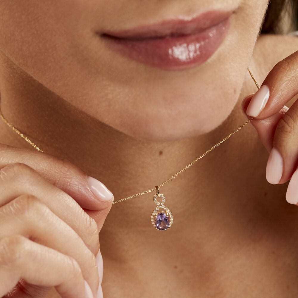 Collier Passion Or Jaune Amethyste Et Oxyde De Zirconium - Colliers avec pierres Femme | Marc Orian