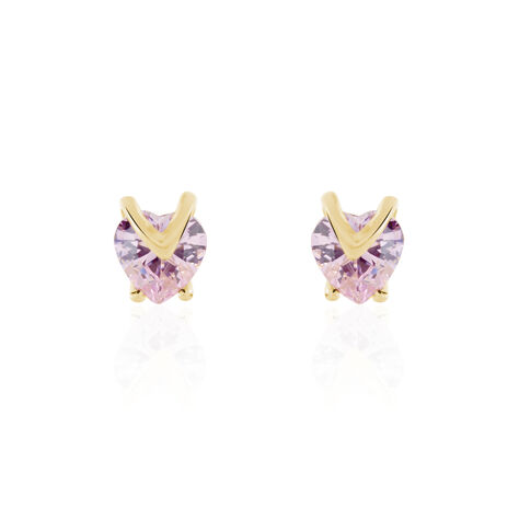 Boucles D'oreilles Puces Abelinia Plaqué Or Jaune Oxyde De Zirconium - Puces Femme | Marc Orian