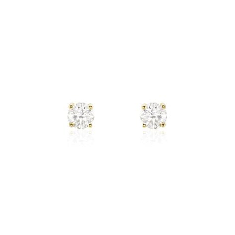 Boucles D'oreilles Puces Or Jaune Diamants Synthetique - Boucles d'oreilles mariage Femme | Marc Orian