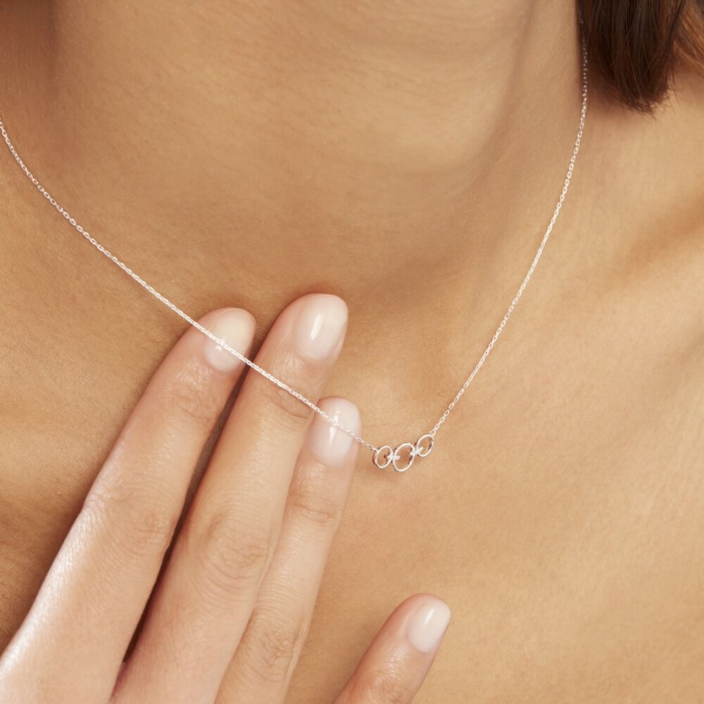 Collier Or Blanc Judyta Diamants - Colliers avec pierres Femme | Marc Orian