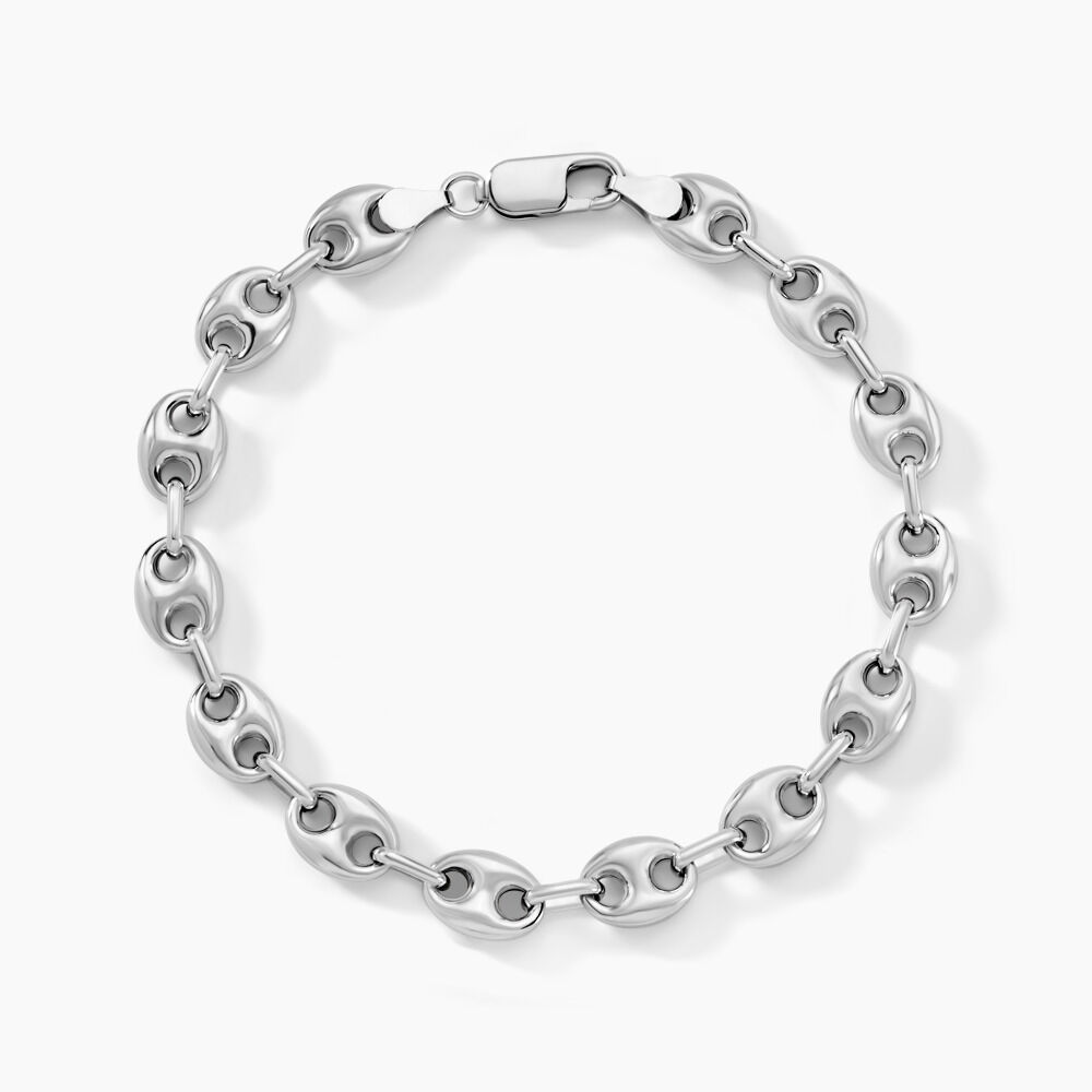 Bracelet Carrus Argent Blanc - Bracelets mailles Homme | Marc Orian