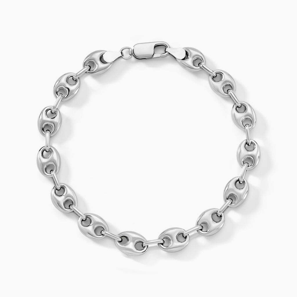 Bracelet Carrus Argent Blanc - Bracelets mailles Homme | Marc Orian