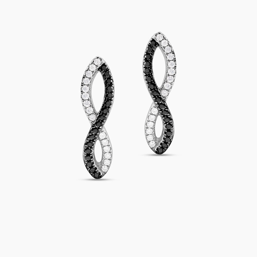 Boucles D'oreilles Argent Blanc Prudentia Oxyde De Zirconium - Puces Femme | Marc Orian