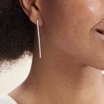 Boucles D'oreilles Pendantes Lou-anne Argent Blanc Oxyde De Zirconium - Pendantes Femme | Marc Orian