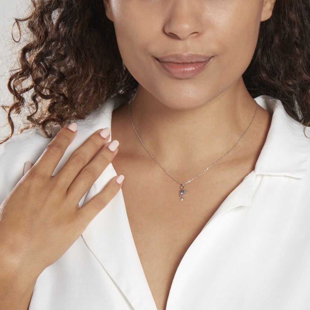 Pendentif Haizia Dauphin Or Blanc - Pendentifs Famille | Marc Orian